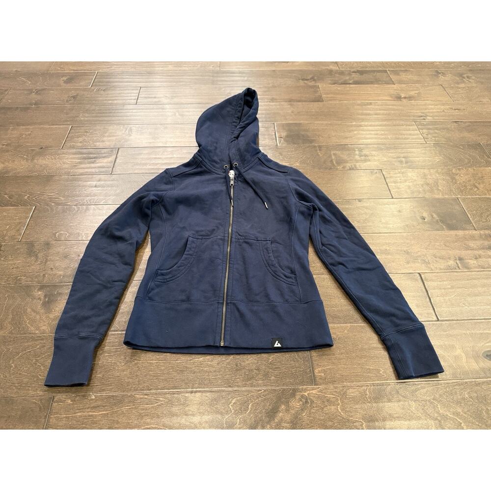 American Giant Womens Navy Full Zip Hooded Sweatshirt XS 100% Cotton Made In USA - Picture 2 of 10
